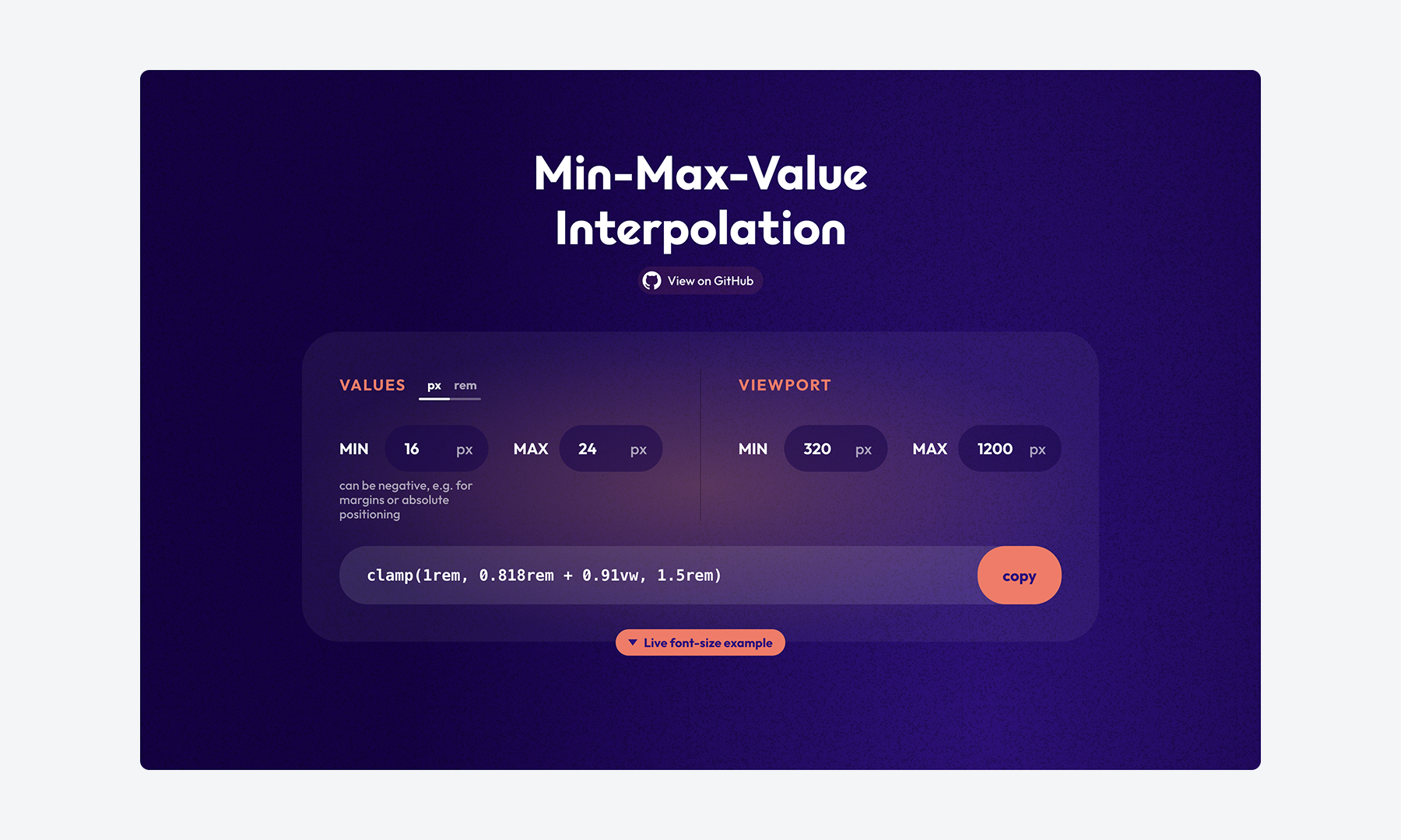 A preview of the Min-Max Value Interpolation tool